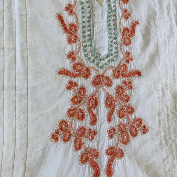 Soft Surroundings white caftan tunic blouse/tank s - Picture 3 of 10